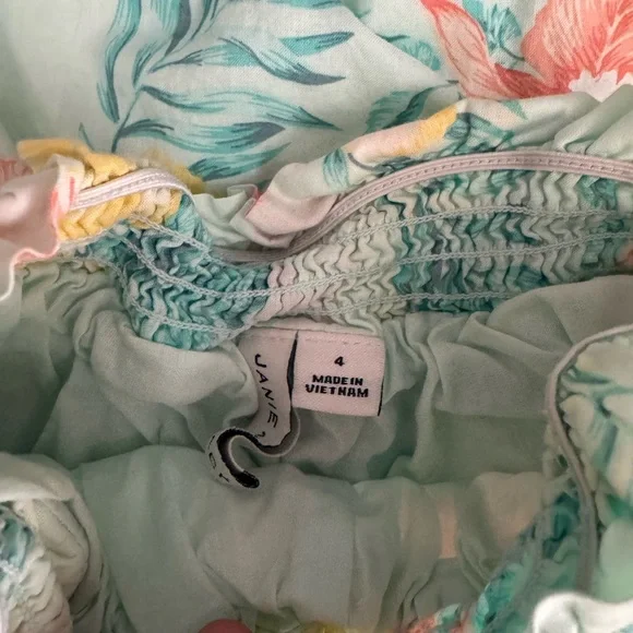 Janie and Jack Floral Smocked Set. - Picture 3 of 4